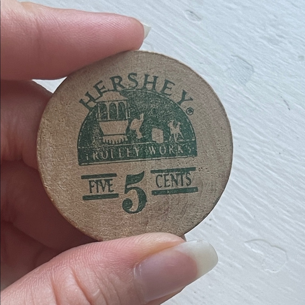 1988 Hershey Trolley Works Wooden Token